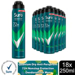Sure Men Antiperspirant Deodorant Quantum Dry 72H Nonstop Protection 250ml, 18PK