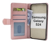 Zipper Standcase Wallet Samsung Galaxy S24 5G (SM-S921B/DS) (Ljusrosa)