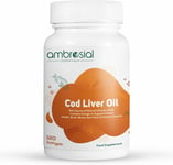 Ambrosial Pure Cod Liver Oil Capsules High Strength | 300Mg Fish Oil Capsules |