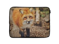 Animal Laptop Sleeve Case 9 10 11 12 13 14 15 15.6 Inch Tablet Computer Protective Zipper Bag Slide Through Pouch - for MacBook Air Pro Dell Lenovo Hp LG Asus Acer Chromebook (14-15 Inch, Fox)