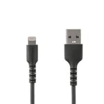 StarTech.com 2m tålig svart USB-A till Blixtkabel - Tungt, robust aram