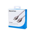 DACOMEX Rallonge USB 2.0 Type-A - Type A grise 2 m