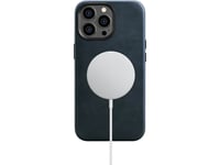 Icarer Icarer Oil Wax Premium Läderfodral Iphone 14 Pro Max Magnetfodral Med Magsafe Mörkblått (Wmi14220704-Bu)