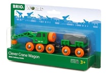BRIO World Clever Crane Wagon for Kids Age 3 Years Up - Compatible with all BRIO Train Sets & Accessories