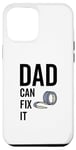 Coque pour iPhone 13 Pro Max Ruban adhésif amusant pour fête des pères avec inscription « Dad Can Fit It Handyman »