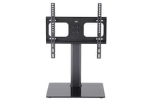 Ttap TT64F Universal Black Glass Replacement Tabletop Pedestal TV Stand for up to 60 inch TVs - Fixed