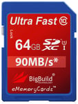 64GB Memory card for Panasonic Lumix DC G90 Camera, 90MB/s Class 10 SDHC