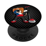 Dabbing Beagle Dog Czech Republic Curling Fans Jersey Sports PopSockets Swappable PopGrip
