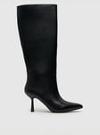 Schuh Dame Pointing Pull On Knee Boot - Black, Black, Size 8, Women