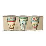 Rice - Melamine Cups with Fun Fair Prints - Mint - Small