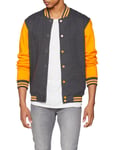 Urban Classics Men's 2-Tone College Sweatjacket Sweat Jacket, Multicolour (Cha/Ora 00085), Small
