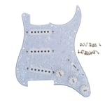 Musiclily White Pearl 4Ply SSS Prewired Pickguard For Fender Squier Strat Guitar