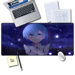 Large Gaming Mouse Pad 800X300X3MM(XL) Mousemat,Cozy Extended Smooth and waterproof surface Improved Precision and Speed Re:Zero-1