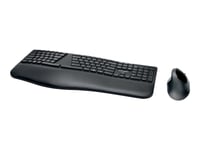 Kensington Pro Fit Ergo Wireless Keyboard and Mouse - Ensemble clavier et souris - sans fil - 2.4 GHz, Bluetooth 4.0, Bluetooth 4.2 - Français - noir