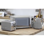 Swan (Grey) Retro Kitchen Triple Pack | Includes Toaster, Kettle & Microwave
