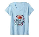 Womens hubby hubba best husband of year king of my heart family V-Neck T-Shirt
