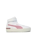 Puma Womenss Cali Sport Top Warm Up Trainers in White pink Leather - Size UK 7.5