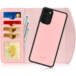 Fyy Samsung Galaxy S20 Plus Case, 2-in-1 Magnetic Detachable Shockproof Wallet Phone Case Cover [Wireless Charging Support] with Card Holder for Samsung Galaxy S20+ Plus/5G 6.7" (2020) Rose Gold