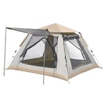6-8 Man Automatic Instant Double Layer Pop Up Camping Tent With Awning & Rainfly