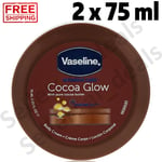 2 x Vaseline Intensive Care Cocoa Glow Pure Cocoa Butter Moisturising Cream 75ml