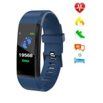 TANCEQI Fitness Trackers Fitness Watch with Heart Rate Monitor Waterproof IP67 Smart Watches Pedometer Watch Activity Trackers Watch Step Counter for Women Men Call SMS Push for Ios Android,Blue
