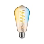 Paulmann 29157 Ampoule LED à filament 230 V Smart Home Zigbee ST64 E27 600 lm 7,5 W Tunable White à intensité variable Or
