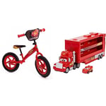 Huffy Disney Cars Balance Bike for Kids 2-4 Year Old Boy or Girl ft Lightning McQueen 12" & Disney and Pixar Cars Disney and Pixar Cars Minis Transporter With Vehicle, Kids Birthday Gift GNW34