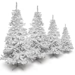 Sapin de Noël artificiel tradition et qualité - Arbre pour décoration de Noël avec support blanc 120 cm - blanc