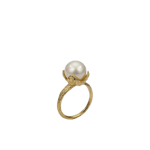 Bottega Boccadamo Ring Leaf Pearl Guld