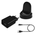 Samsung Lader for Galaxy Watch/Gear S3/S2/Sport + SiGN Vegglader USB-A 2.4A - Svart