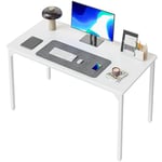 CubiCubi Bureau Informatique Ordinateur - 100 * 48 * 73 cm Simple Petite Moderne Table, Style Industriel Economiser Espace, Bureaux Etudier Ecriture pour Bureau, Domicile, Chambre, Salon, Blanc