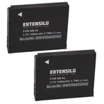 EXTENSILO 2x Batteries compatible avec Canon PowerShot D10, S90, SD770is, S95, S120, D20 appareil photo, reflex numérique (1000mAh, 3,7V, Li-ion)