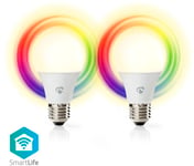 Smartlife Full färg Glödlampa - 2st - Wi-Fi - E27 - 9W - RGB - Android iOS