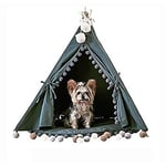 WSJF Tente de Maison Chat Chien lit Pet Chien，Pet Teepee Dog Houses Maisons for Chiens Portables Lit for Chien et Chat, avec Coussin ， Amovible et Lavable, Gris