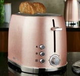 Tower Glitz 2 Slice Metal Toaster with Adjustable Browning Control Pink