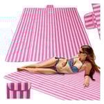 Stor rosa strandmatta 200x200cm för picknick