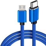 USB Type C vers Micro USB 5A Câble Adaptateur de Charge Rapide PD 100W QC4.0 Câble de Données de Chargeur Rapide pour Macbook Samsung Xiaomi Huawei,Bleu