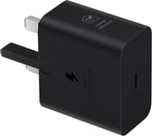 Samsung 3 Amp 25W USB C UK Mains Charger with USB C to C Cable Black - New