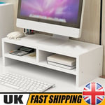 Wood Desktop Monitor Stand Holder Plinth TV LCD Laptop Computer Screen Riser UK