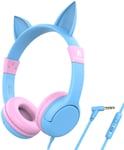 Kids Headphones Girls, iClever Volume Limiting Headphones for Kids, Children Headphones, Baby Headphones for School/Travel/Phone/Kindle/PC/MP3
