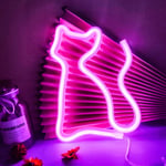 Mcree Valentine Neon Light Sign Led Wall Light, USB/Battery Powered Operated Festival Neon Signs, Light up for Valentine's Day/Wedding/Christmas Eve/Party/Bar/Home Decor/Kids Room (Pink Cat)