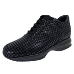 Hogan C01 Sneakers Donna Interactive Black Suede Glittery Shoes Women [36.5]