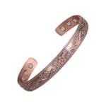 Koppararmband för kvinnor, Vintage Blomma Koppar Manschettarmband, 99.
