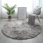 Mjuk Area Matta Fluffig Rund Matta Shaggy Cirkelformad Matta För Sovrum Vardagsrum Heminredning Ljusgrå Ljusgrå Light Grey 100cm