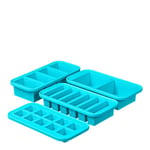 Souper Cubes - Gavesett silikonform 4 stk aqua