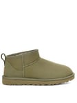 UGG Classic Ultra Mini Shaded Clover Boots, Green, Size 6, Women