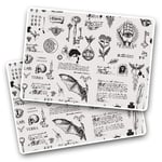 Rectangle Stickers(Set of 2) 7.5cm - Alchemy Magic Witchcraft Esoteric Occult Fun Decals for Laptops,Tablets,Luggage,Scrap Booking,Fridges, #44057