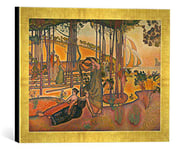 Kunst für Alle 'Image encadrée de Henri Edmond Cross L'air du Soir, d'art dans Le Cadre de Haute qualité Photos Fait Main, 40 x 30 cm, Doré Raya