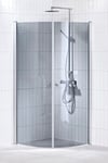 Lusso duschhörna (svängd) Grå 100x100