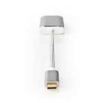 Nedis USB-C™ Adapter | USB 3.2 Gen 1 | USB-C™ Hann | HDMI™ Hun | 4K@60Hz | Power delivery | 0.20 m | Rund | Gull belagt | Flettet / Nylon | Sølv | Deksel Vindusboks